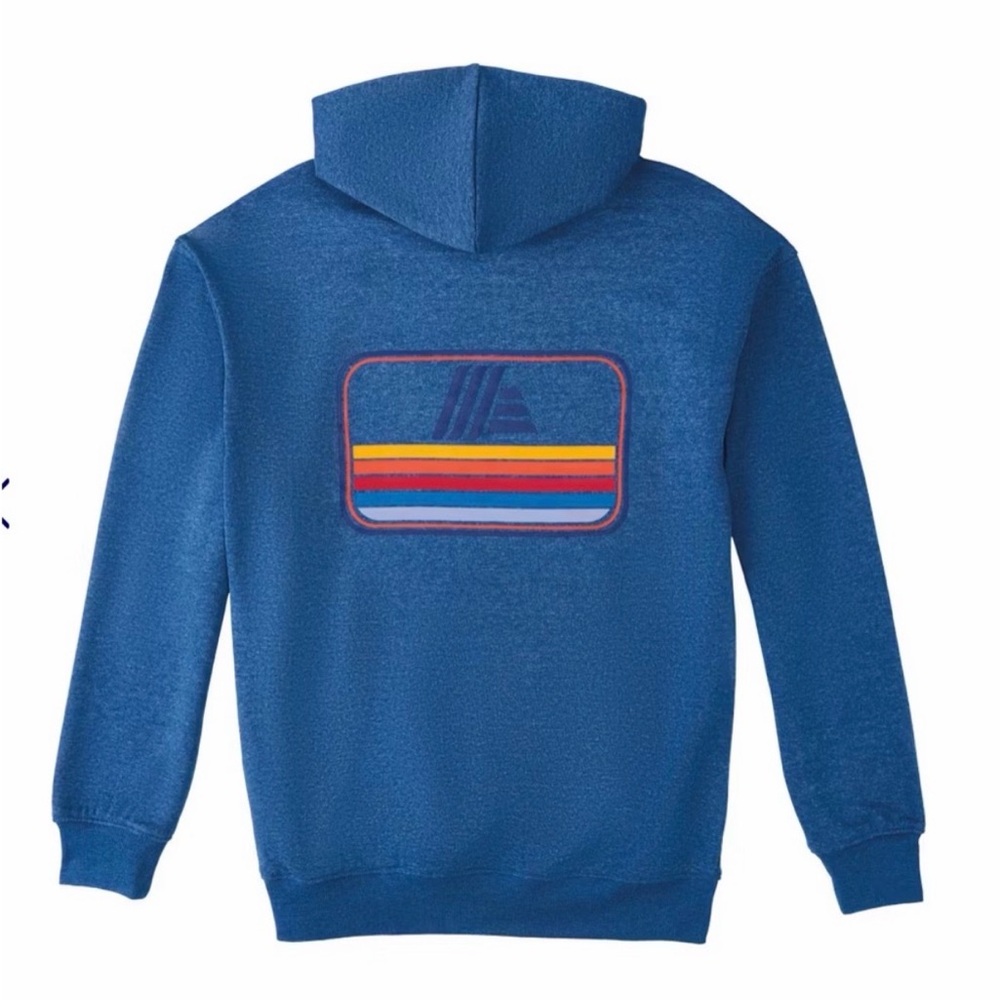 ALDI Gear Unisex Blue Fleece Hooded Sweatshirt Medium Kangaroo Pocket Hoodie